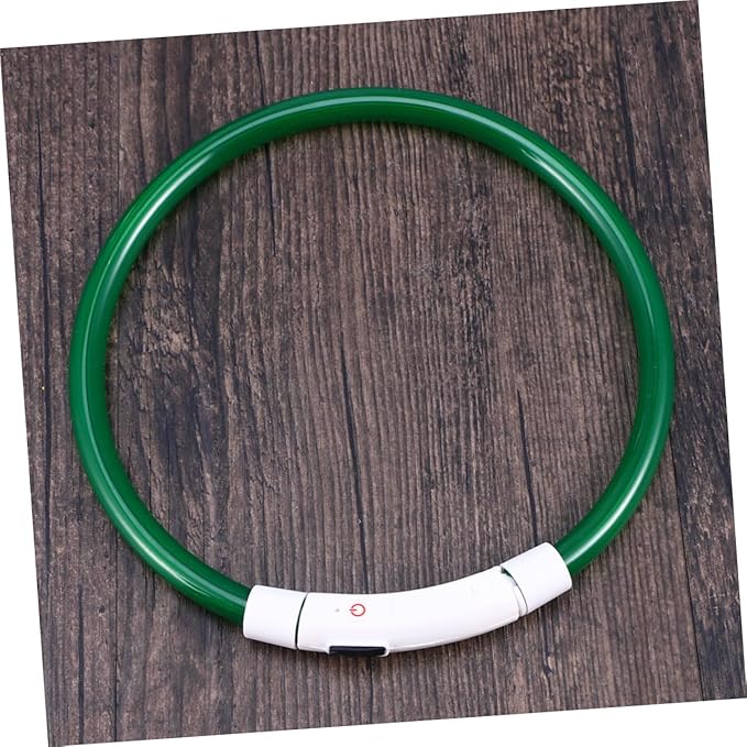 Led Night Pet Dog Collar Green USB Rechargeable Flashing Light for Safety Warning