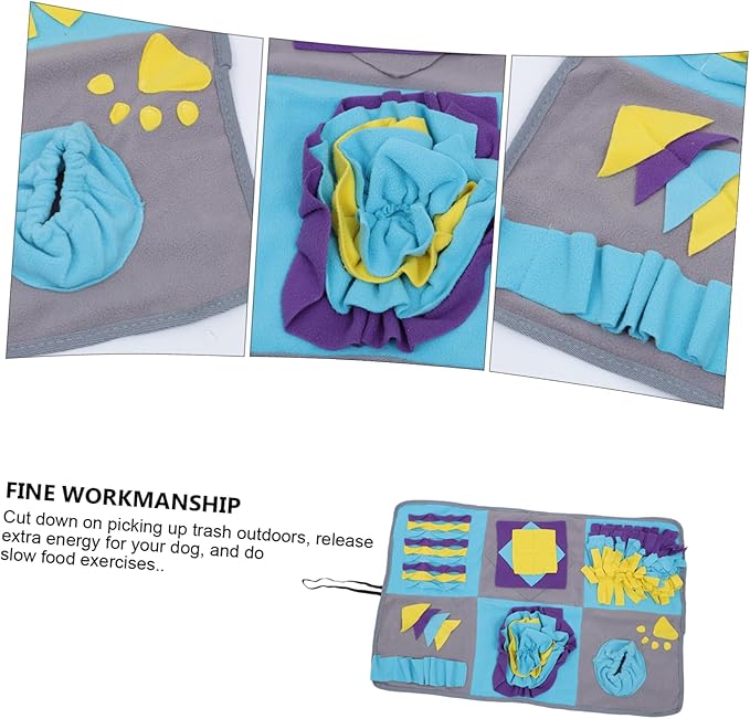 SUPVOX Dog Snuffle Mat for Interactive Training Washable Fleece Blanket Encourages Natural Foraging Skills for Dogs and Pets to and Nose Work