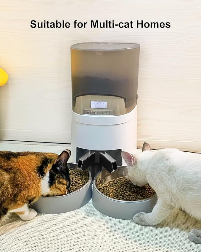 Cat Food Splitter Compatible with PetSafe Smart Feed, 2 Way Pet Meal Splitter, Dog Food Dispenser Easy Install and Balanced Feeding