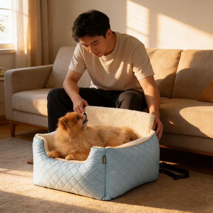 Safe Pet Car Seats Including Storage Pockets and Adjustable Strap for Secure Transport of Small to Media Breed Dogs Small Dog
