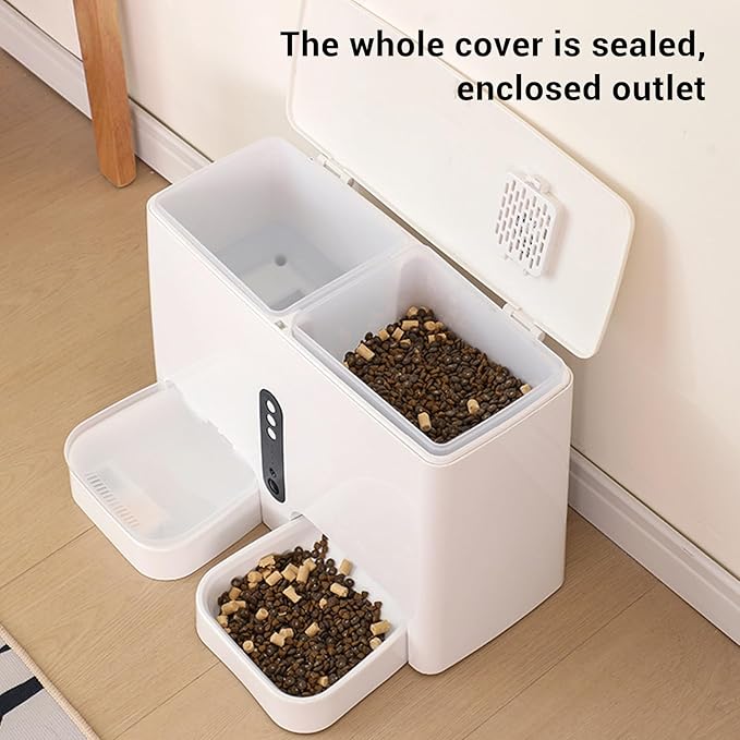 Pet Automatic Feeder with Camera, Large Capacity Self Feeding Dog Feeder Waterer for Small Dogs Puppy Cats Pets