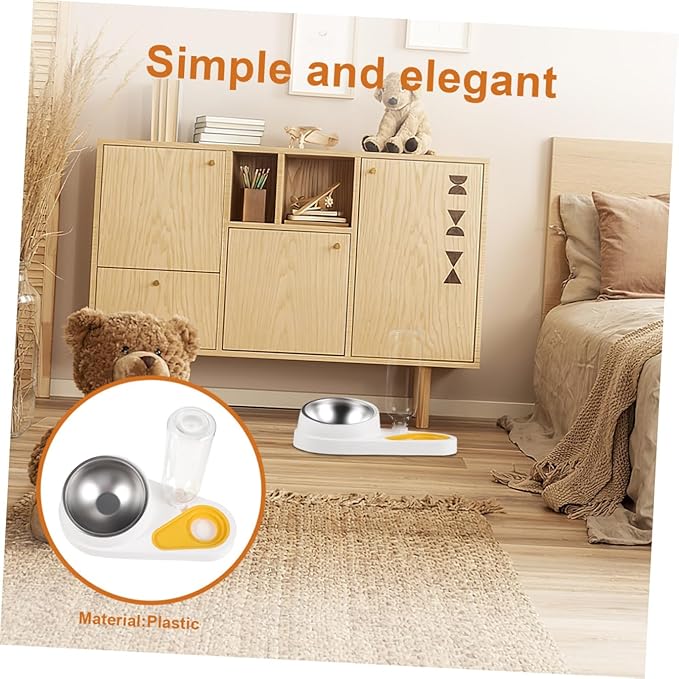 Automatic PET Feeder and Water Bowl 2-in-1 for Dogs and Cats Tip Design Plastic Easy to Clean Suitable for Breeds 1.5L Capacity