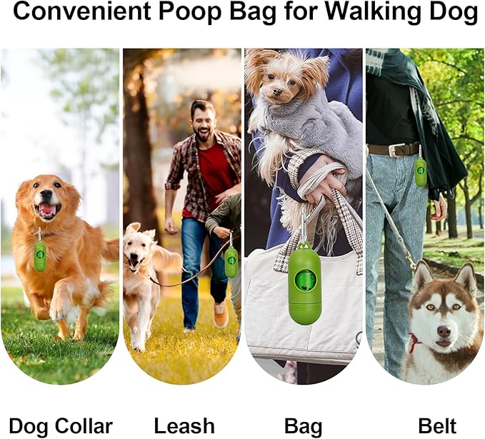 Scented Dog Poop Bags With Dispenser, Strong and Leak-proof Waste Bags for Pets, 870 Count (58 Packs of 15), 13 Inch x 9 Inch (Green)