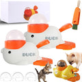Dog Interactive Treat Dispenser, 2-in-1 Dog Treat Dispenser Toy, Duck Cat Treat Dispenser, Safe Kibble Dispenser Dog Toy, Adjustable Food Outlet for Small to Medium Cats and Dogs (White*2)