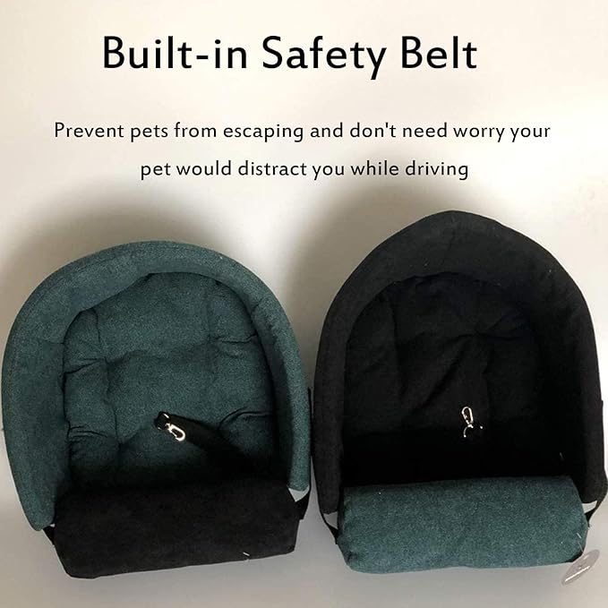 Dog Car Seat for Small Dogs Or Cats,Puppy Booster Seat Dog Travel Car Carrier Bed on The Armrest,Washable Pet Bed with Clip-On Safety Leash, Dog Car Safety Seats