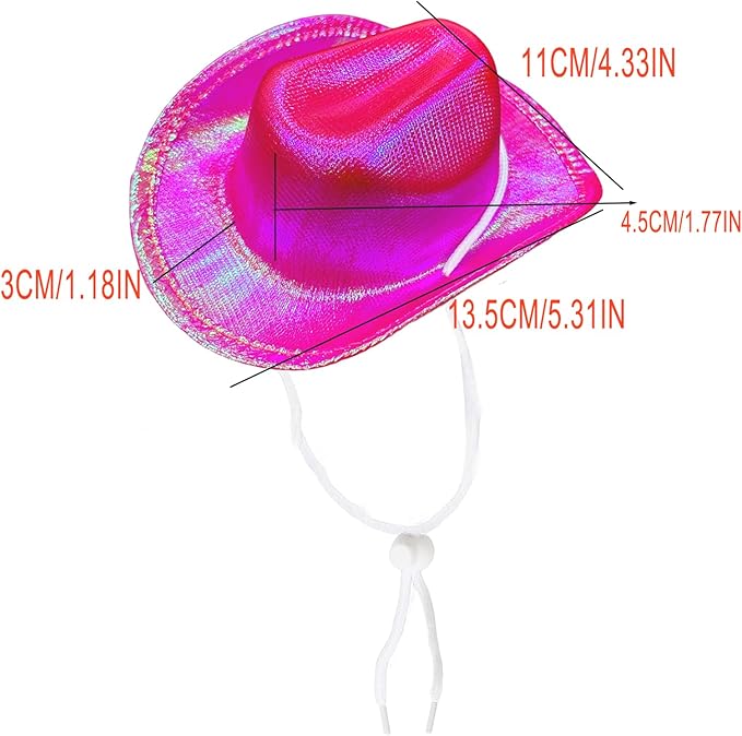 Dog and Cat Cowboy Hat With Bandana Scarf - Mini Pet Costume for Holiday, Halloween, Party Decoration (Rose Red-Style2, Small)