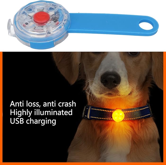 LED Dog Collar, LED Dog Light Pendant, Dog Lights for Night Walking USB Rechargeable IPX7 3 Light Modes Dog Collar Light for Pet Bag Bike
