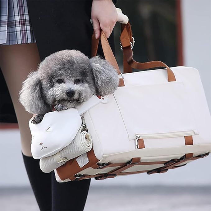 Dog Booster Car Seat, Small Dog Car Seat with Safety Rope and Snap Buckle, Adjustable Pillow Strap and 15 Pounds Load-Bearing Capacity, Removable Seat Cushions and Easy to Install, for Pet Travel