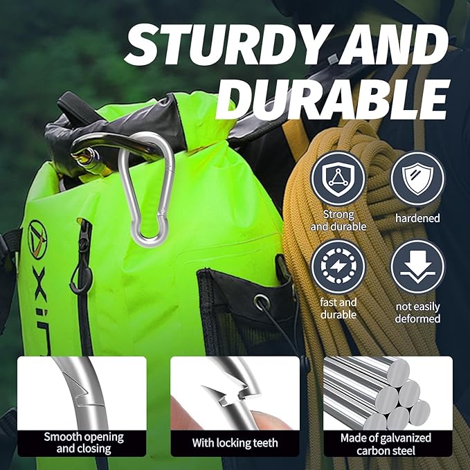 Carabiners Clip Spring Snap Hook,Heavy Duty Galvanized Steel Carabiner,Safety Quick Links Snap Hooks,Spring Clips for Swing Hammock Camping Keychain Outdoor