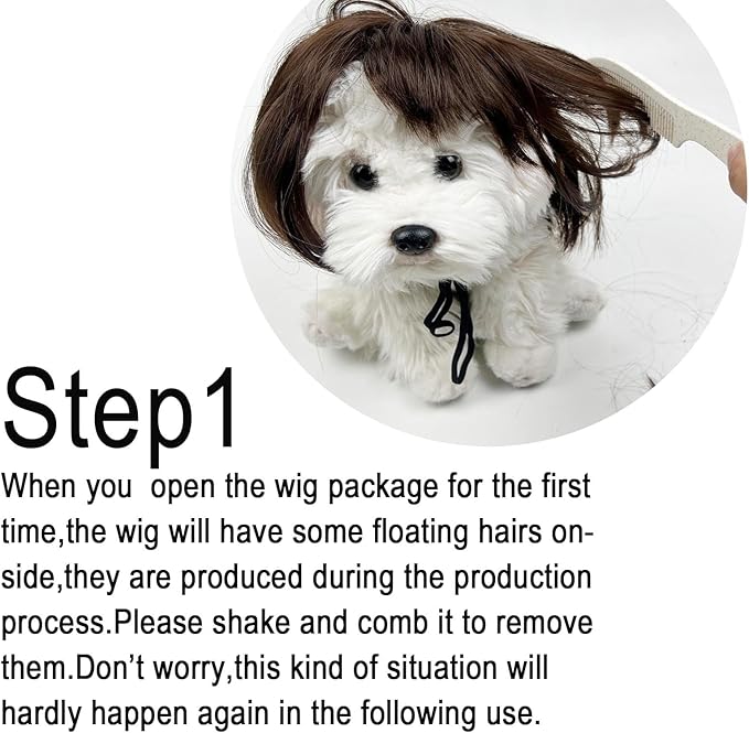 Funny Pet Wig – DIY Haircut & Adjustable Fit – Cat & Dog Costume for Halloween, Party, Photo Shoots – 3D Natural Look – Fits 5kg-50kg Pets