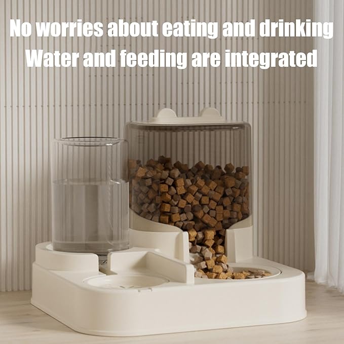 Automatic Dog Feeder - 2 -in 1 Puppy Feeder with Food Bowl | Large Capacity Cat Food Dispenser | Pet Feeder | Multifunctional Pet Food Storage for Small Medium Dogs and Cats