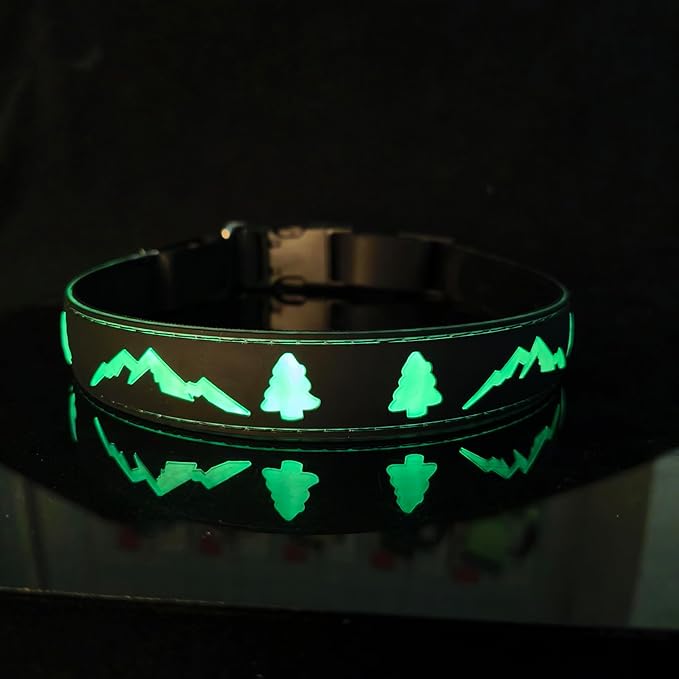 LED Dog Collar, 15 Light Modes, USB-C Rechargeable, Silicone Material, Adjustable Size, (Black, XL(19.7-23.6"))