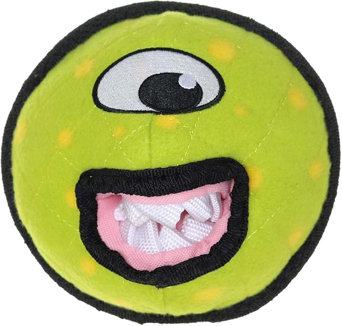 TUFFY® - World's Tuffest Soft Dog Toy - Alien - Multiple Layers. Made Durable, Strong & Tough. Interactive Play (Tug, Toss & Fetch). Machine Washable & Floats. (Ball Green, Large 2 Pack)