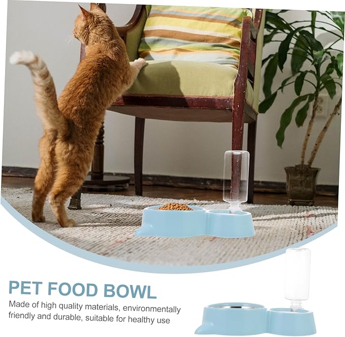 Happyyami 1pc Automatic Dog Water Dispenser Pet Feeding Tool Bowl for Dogs and Cats Capacity Easy to Dual Use Water Food Container Cat Ear Design