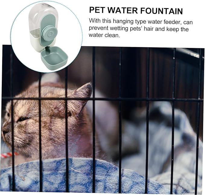 POPETPOP 2pcs Automatic Hanging Pet Water Dispenser Dog and Cat Water Feeder Lightweight Safe Design for Crate Use Easy Installation Mint Green