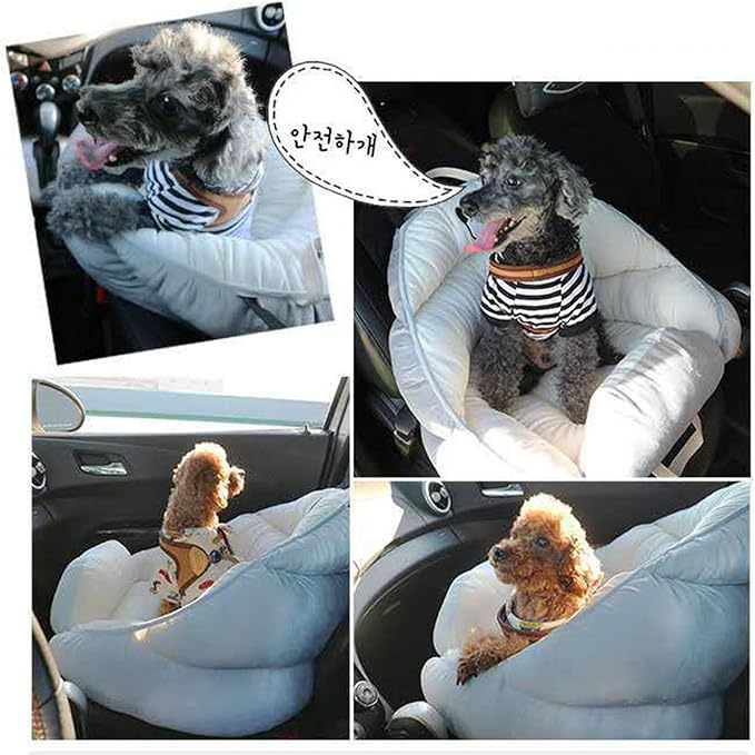 Dog Car Seat Puppy Booster Seat Portable Pet Handbag Safety Seat Travel Bed Carrier Bag for Small and Medium Dogs Up to 30 Lbs with Harness Leashes,Removable Washable Cushion