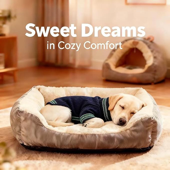 Small/Medium Dog Sweater, Warm Dog Winter Coat w/Sleeves, Comfortable High Neck & Leash Hole, Premium Dog Clothes for Labrador-Best for Holidays, Daily Walks XL Blue