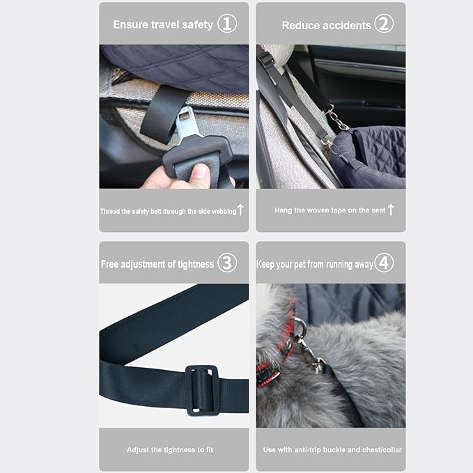 Dog Car Seat Boosters, Detachable Pet Travel Bed, Dog Car Bed Back Seat Booster, for Puppy Kitten Automotive Truck SUV Home Indoor Long Driving Road Trip