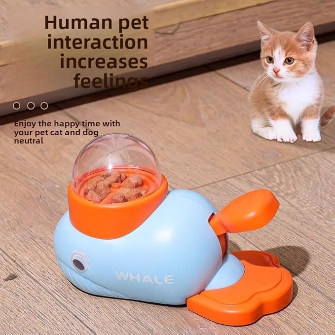 Dog Food Auto Feeder Toy Automatic Ball Launcher for Pets Interactive Mental Stimulation Training Snack Dispenser Turtle Feeder (Pink)