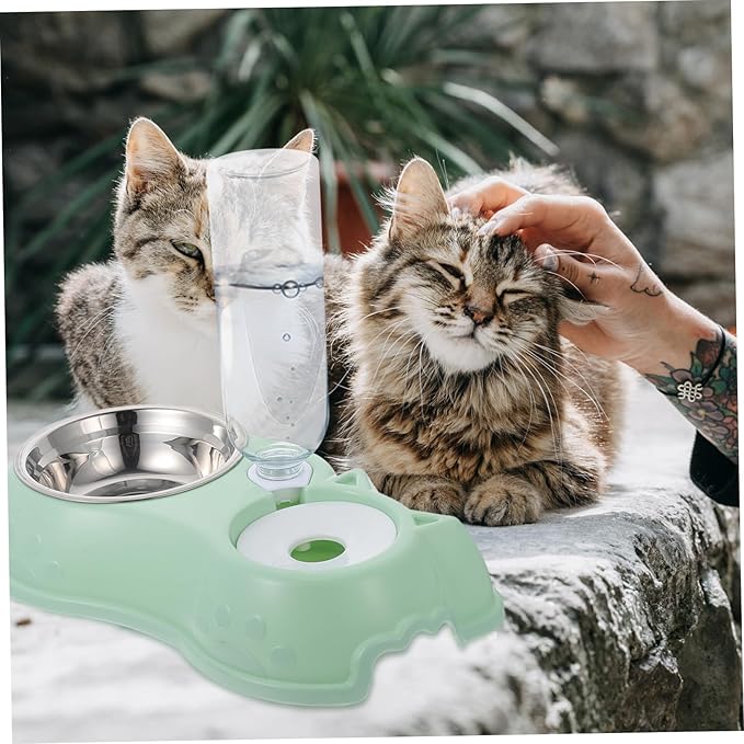 POPETPOP 1Set Detachable Pet Feeder for Cats Dogs Automatic Food and Water Dispenser Material Easy to Design Convenient Dual Feeding