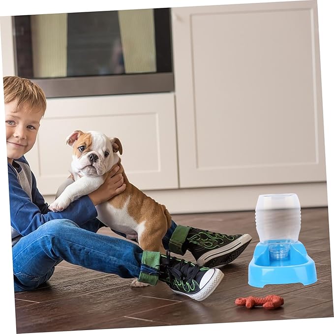 Blue Pet Water Feeder Creative Automatic Water Dispenser for Dogs and Puppies Practical Pet Drinking Tool Unique Non Overturn Design Safe and Material