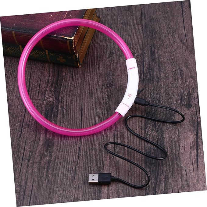 Rechargeable Led Dog Collar USB Luminous Flashing Pet Collar for Night Safety Light Modes Pink Evening Walks and Visibility