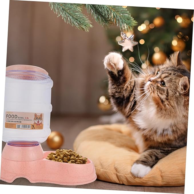 Beaupretty Automatic Pet Food Dispenser Capacity Indoor Feeder for Cats and Dogs Convenient Food Storage Bowl Smooth Surface Design for Safe Feeding Home Pet Supply