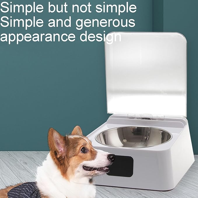 Smart Pet Automatic Feeder, Large Capacity Battery, 304 Stainless Steel Bowl with Clear Lid, Suitable for Cats and Dogs