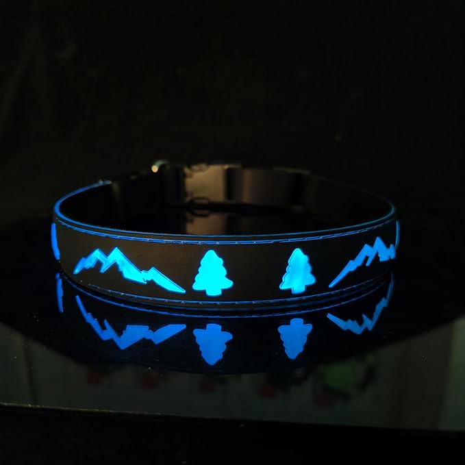 LED Dog Collar, 15 Light Modes, USB-C Rechargeable, Silicone Material, Adjustable Size, (Black, XL(19.7-23.6"))