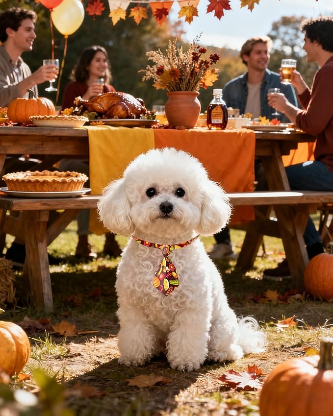 PET SHOW 10 Pack Thanksgiving Small Dog Ties Neckties for Doggies Cats Adjustable Holiday Grooming Accessories Neck Ties Bowties Girl Boy Pets Festival Costumes Puppies Party Gift Favor(Small)