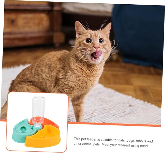 SUPVOX Automatic Pet Feeder and Water Bowl Capacity Dry and Wet Separation Design for Cats and Small Dogs Sturdy Materials Convenient and Practical Pet Dish
