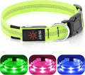 Weesiber Light Up Dog Collars - Rechargeable LED Collar - Reflective Adjustable Dog Lights for Night Walking (Green, Small)