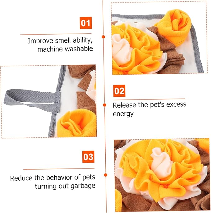 VICASKY Little Pet Snuffle Mat for Rabbits and Small Animals Interactive Nose Work Feeding Mat with Non Slip Base Durable and Machine Washable Stimulates Foraging Instincts
