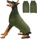 XXL Dog Sweater, Classic Cable Knit Warm Dog Sweatshirt with Reflective Yarn for Girl Boy, Halloween Fall Winter Coat Turtleneck Pullover Clothes Apparel for Small Medium Large Dogs, Green XXL