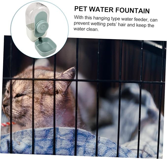 POPETPOP 5pcs Pet Water Dispenser Automatic for Dogs and Cats Hanging Design for Cages No-Leak System Mint Green Convenient Water Bottle for Pets