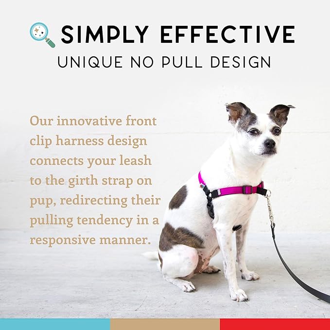 Wildebeest No Pull Dog Harness | Comfortable Training Harnesses | Effective No Pull Harness Design | Ideal for Large Sized Dog | 4-Point Adjustable(XL - 30~36 inch Girth, Fuchsia)