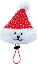 Christmas Santa Hat Plush Dog Toy (L Size), Soft & Durable Squeaky with Treat Pocket, Wear & Play Design, Crinkle Paper Sound, Fun for Medium & Large Dogs