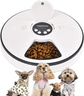 Automatic Pet Feeder for Dogs and Cats, Dry Or Wet Food Dispenser,6 Meal Trays with Portion Control,LCD Display Programmable Digital Timer, Voice Recorder Auto Cat Feeders