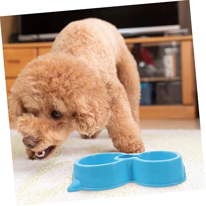 POPETPOP Double Dog Bowls with Attachable Water Bottle Dispenser Automatic Water Feeding Station for Cats and Dogs Convenient Hydration for Pets