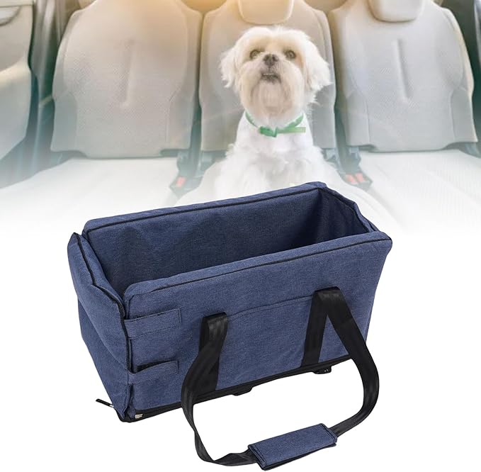AUNMAS Dog Car Booster Seat, Pet Car Seat Travel Bed for Small Dog Cat with Safety Belts, Removable Washable, Handheld to Shoulder Bag, Ideal Height for Window