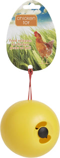 Lixit® Chicken Feeder Treat Ball Toy - Chicken Coop Peck Toy - Chick Slow Feeder and Enrichment Ball (Yellow, 1 Pack)