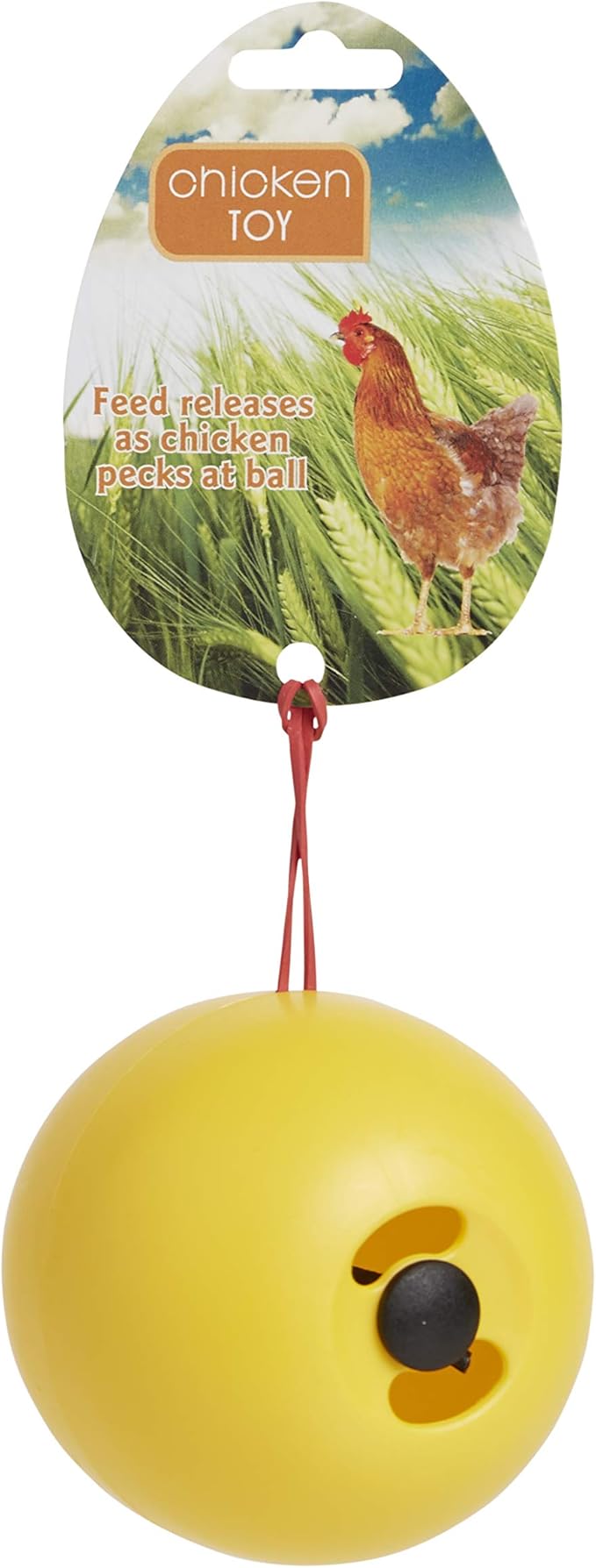 Lixit® Chicken Feeder Treat Ball Toy - Chicken Coop Peck Toy - Chick Slow Feeder and Enrichment Ball (Yellow, 6 Pack)