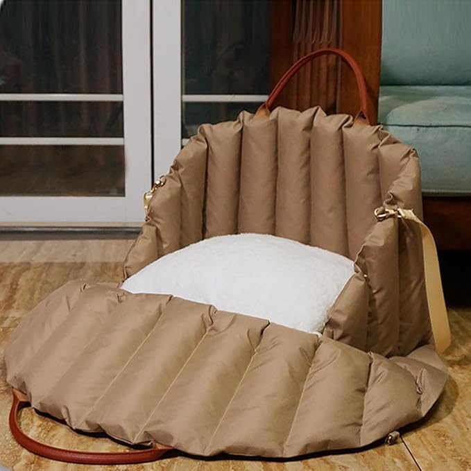 Dog Booster Car Seat, Portable Dogs Car Seat for Small Dog, Soft Pet Cars Travel Home Bed, Small Pets Travel Carrier Bed with Anti-Escape Rope, Portable Carrier (A)