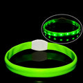 Rechargeable LED Dog Collar with Soft Silicone,Adjustable Glowing Safety Collar for Night Walks,3 Lighting Modes (Fast/Slow Flash/Steady),4 Colors (Red/Blue/Pink/Green),Fits Multiple Dog Sizes (Green)