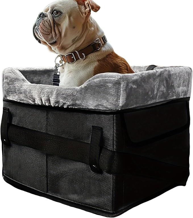 Dog Seat Car – Washable Plush Puppy Carrier, Booster Storage Pockets Under, 25 Lbs Vehicle Travel Road | Cars Washable Plush Puppy Carrier - Dog Booster Car Seat with Storage Pockets for Under 25 L