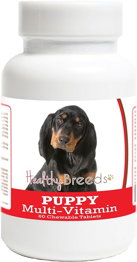 Healthy Breeds Black and Tan Coonhound Puppy Dog Multivitamin Tablet 60 Count