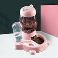 Massage cushion 2.2L Pet Water Dispenser Cat Automatic Feeder Plastic Dog Water Bottle Food Water Pet Feeding Bowl Drinking Feeder Device (Color : Grey1) (Pink)