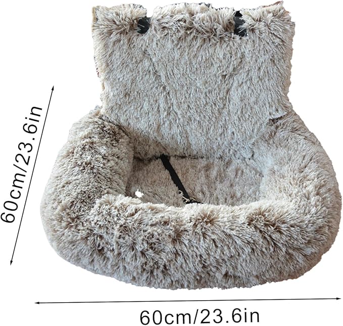 Pet Car Seat – Plush Travel Cat Booster, Non Slip Pet Cushion | Cozy Car Bed for Small Medium Large Puppy Kitten, Vehicle Adventures, Road Trip Travel, Truck Backseat, Camping, Vet Visit and SUV Ride