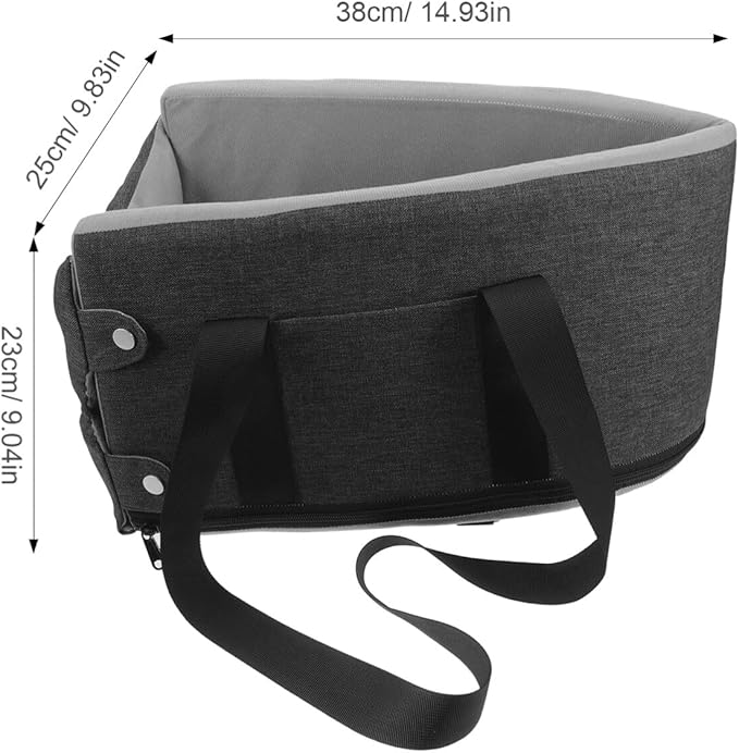 Dog Car Seat for Pets Portable Center Console Travel Seat for Dogs and Cats Soft Design for Easy Cleaning Deep Grey