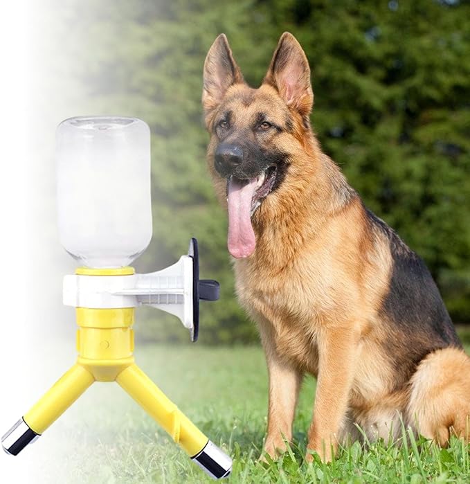 Pet Water Feeder - Portable Anti-Leaking Water Dispenser - Multifunctional No-Drip Dispenser Fountain Reusable Automatic Dogs Feeder Nozzle for Dogs